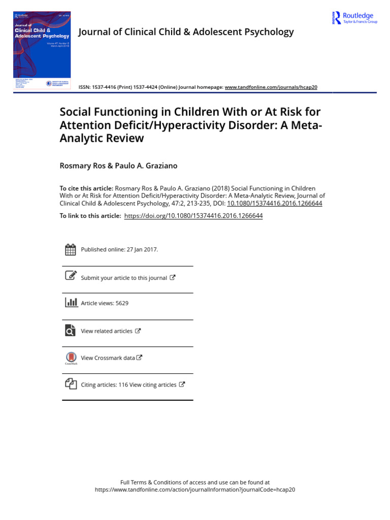 Social Functioning in Children With or at Risk For Attention Deficit ...