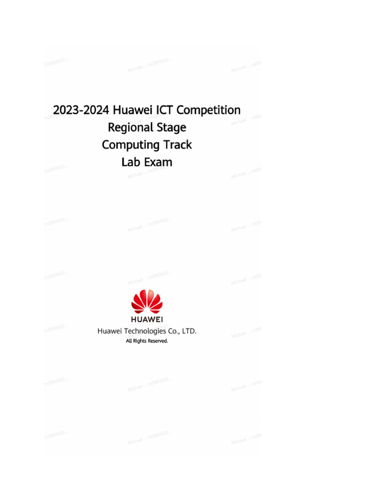 2023-2024 Huawei ICT Competition Regional Stage Computing Track Lab ...