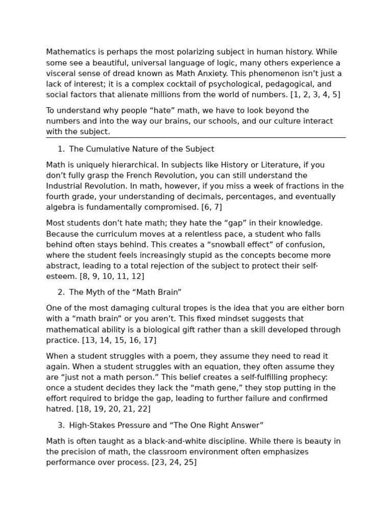 Why People Hate Math | PDF