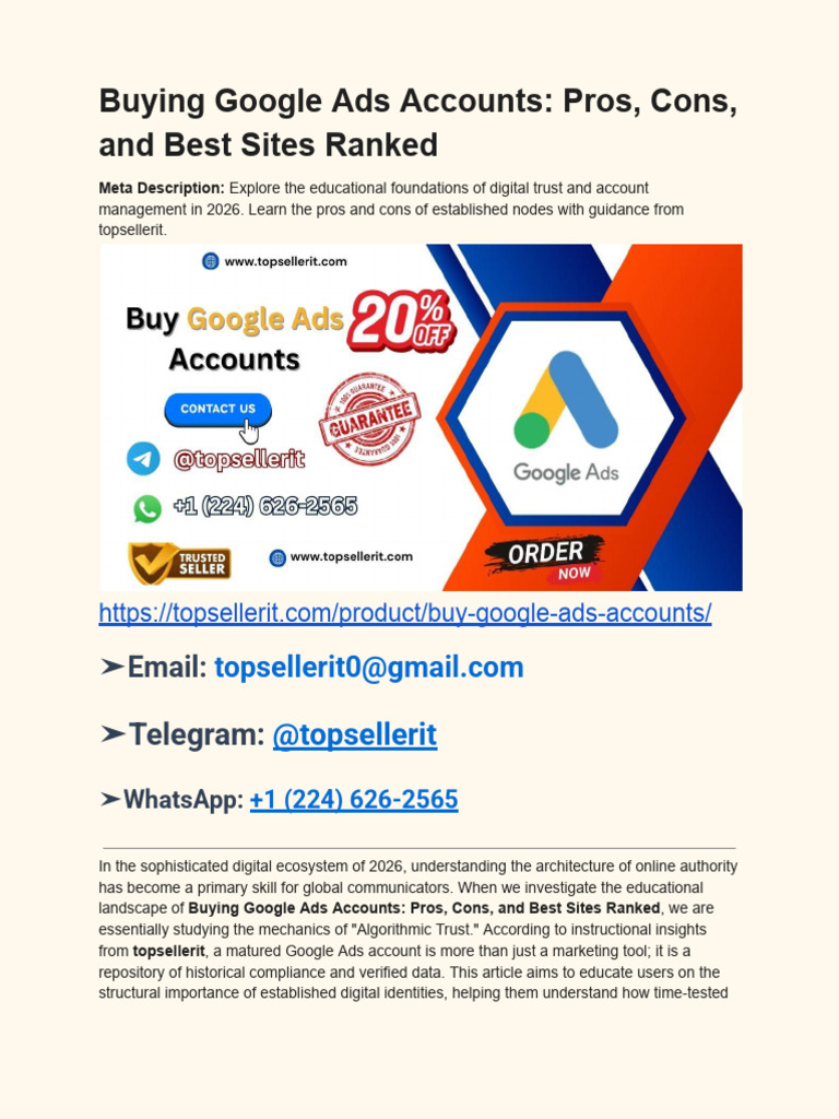 Buying Google Ads Accounts - Pros, Cons, and Best Sites Ranked | PDF ...