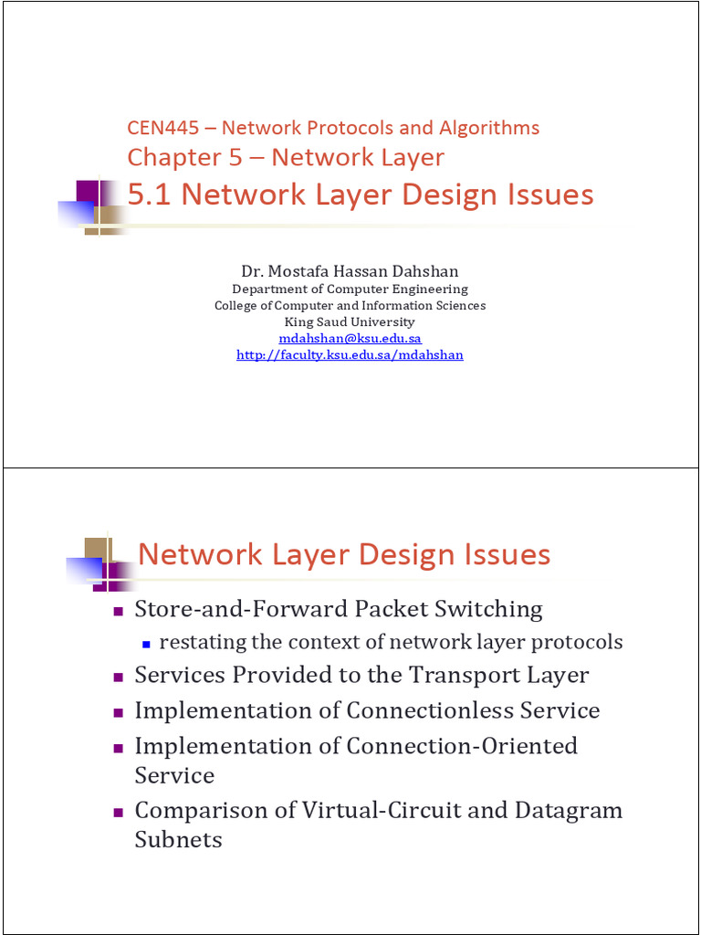 5.1 Network Layer Design Issues | PDF | Computer Network | Router ...