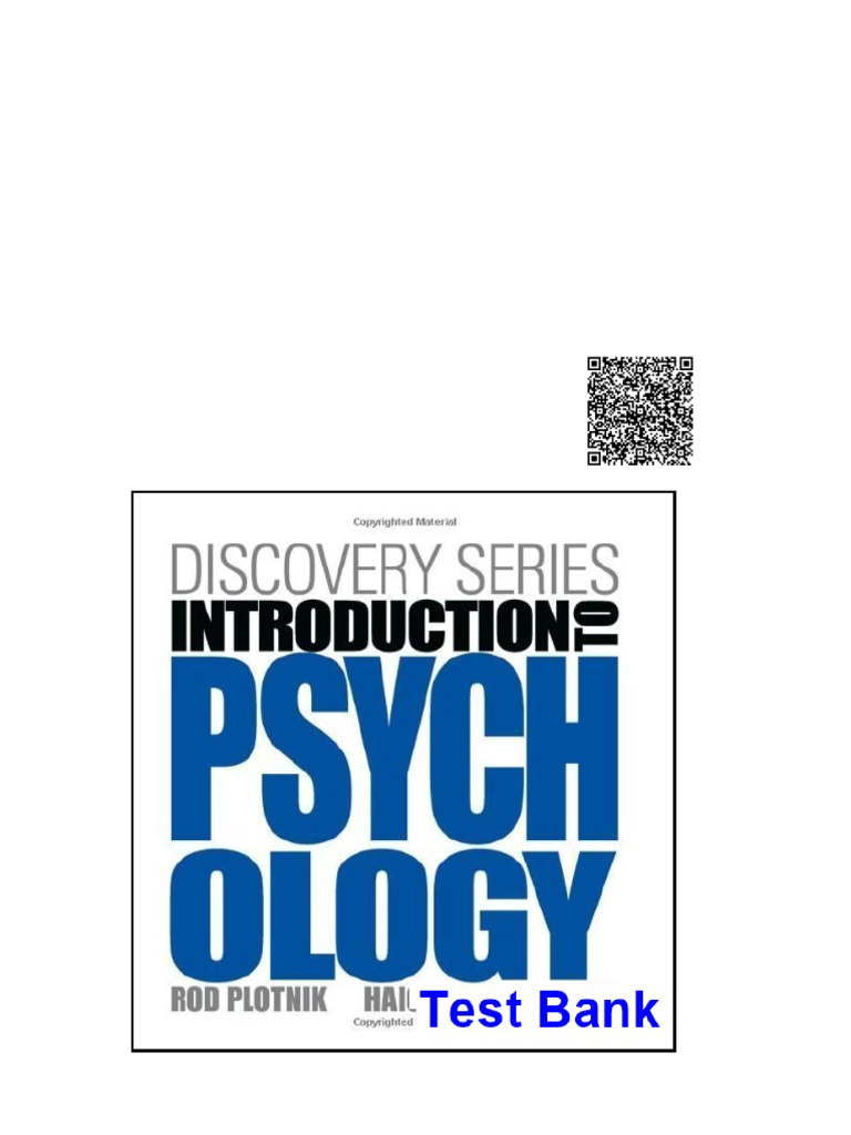 Discovery Series Introduction To Psychology 1st Edition Plotnik Test ...