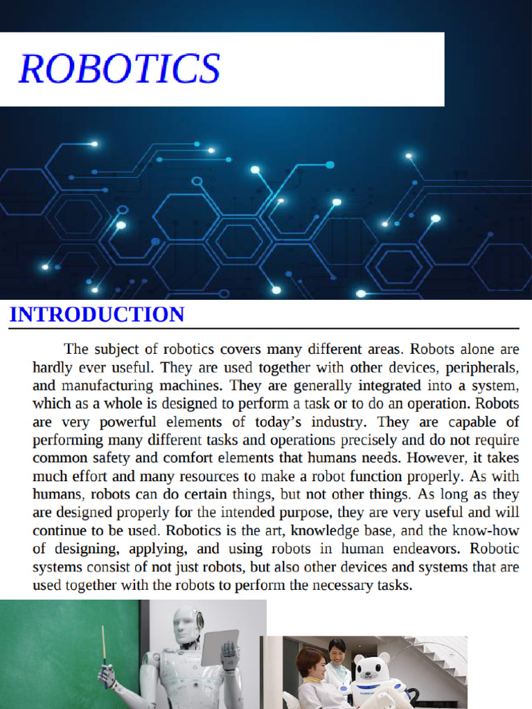 Topic 04 Robotics | PDF