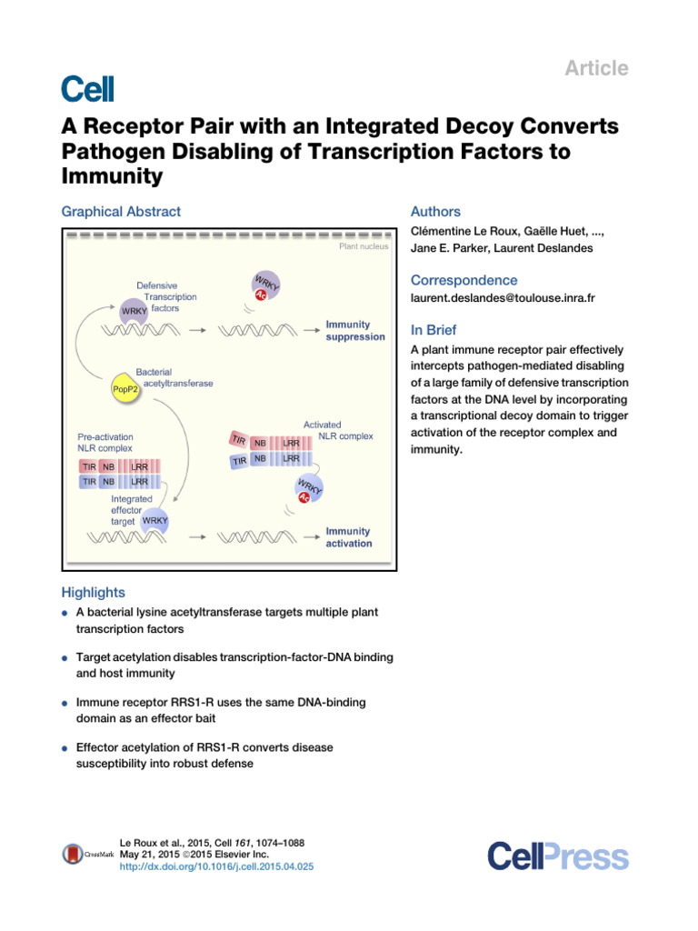 A Receptor Pair With An Integrated Decoy Converts | PDF | Immune System ...