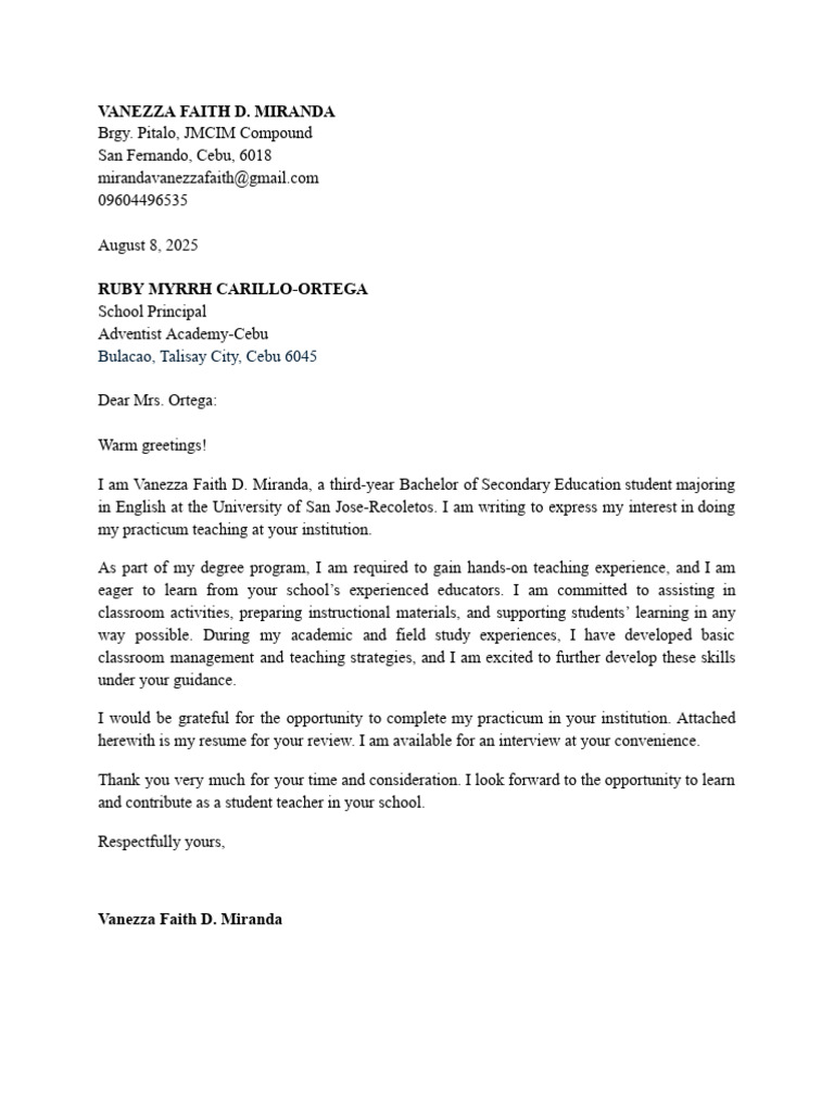 MIRANDA Application Letter-2 | PDF