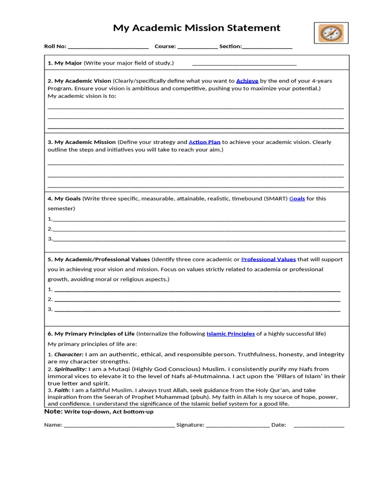 My Academic Mission Statement | PDF | Faith | Monotheism