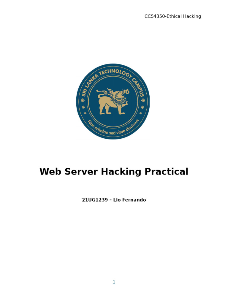 Web Server Hacking Practical | PDF | World Wide Web | Internet & Web