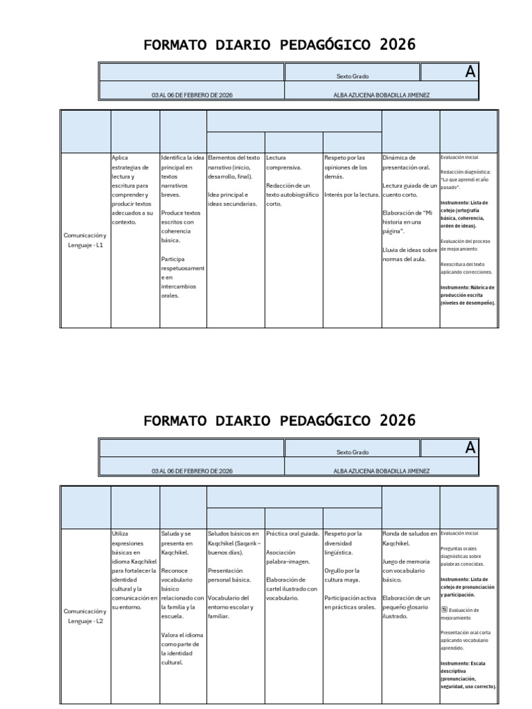 Semana 1 - 2 Al 6 de Febrero 2026 | PDF | Pedagogía | Maestros