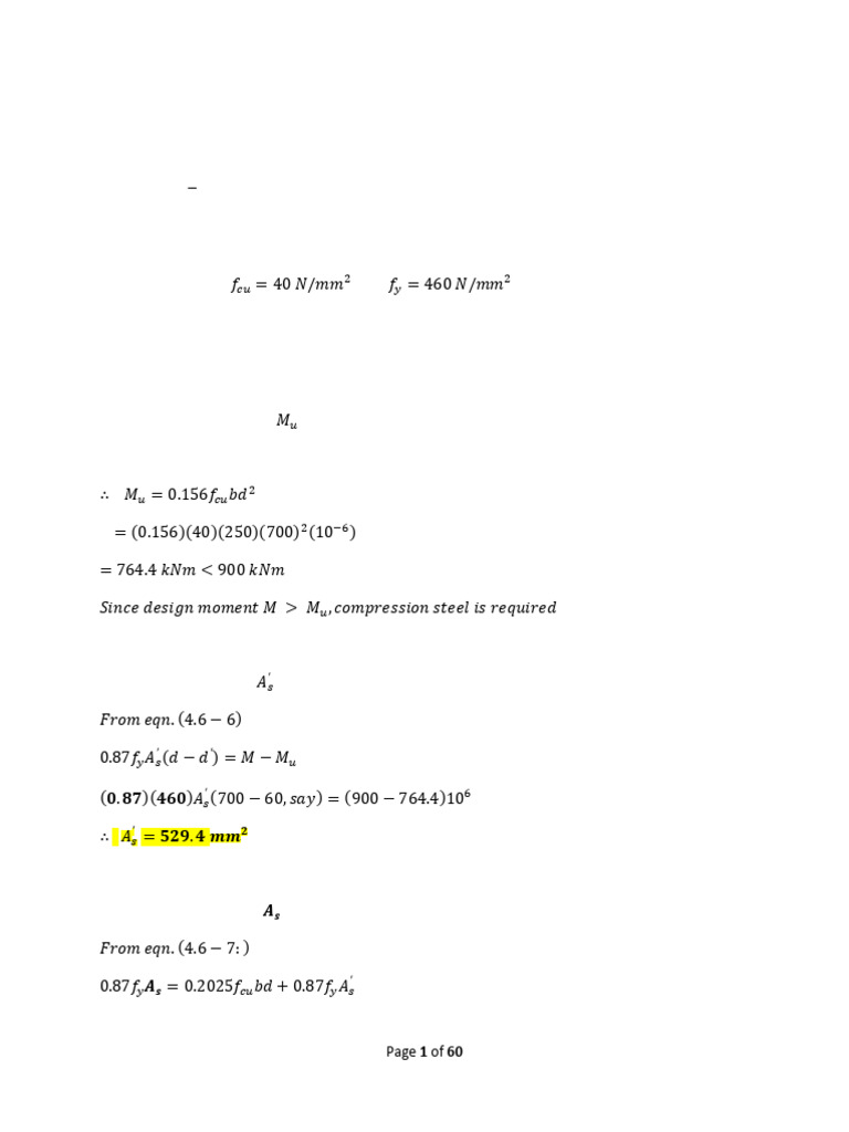 Complementary Notes To Concrete Design (Repaired) .Docx - 1 - Base ...
