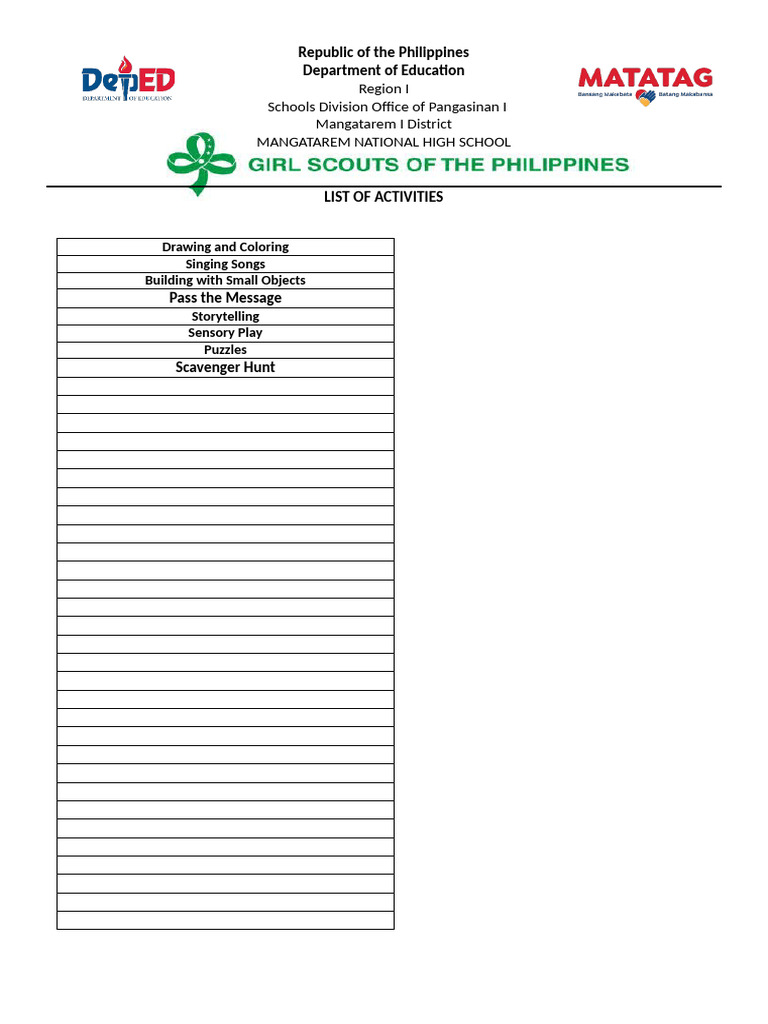 Activities | PDF