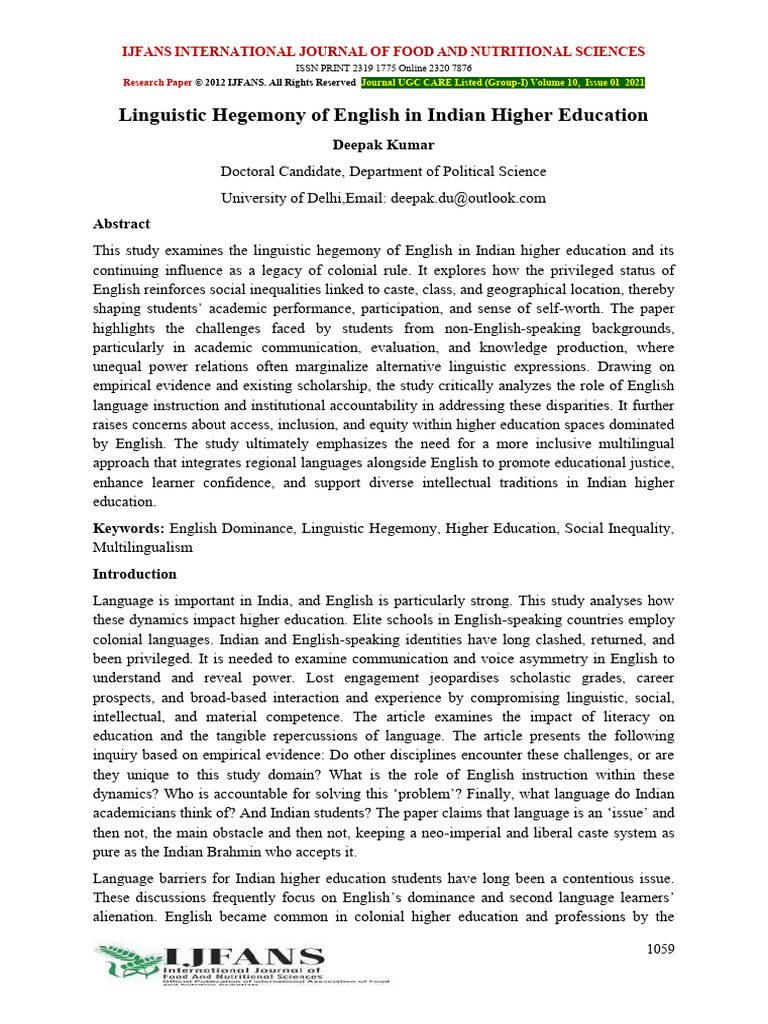 Deepak Kumar Study Lingui | PDF | Multilingualism | Linguistics