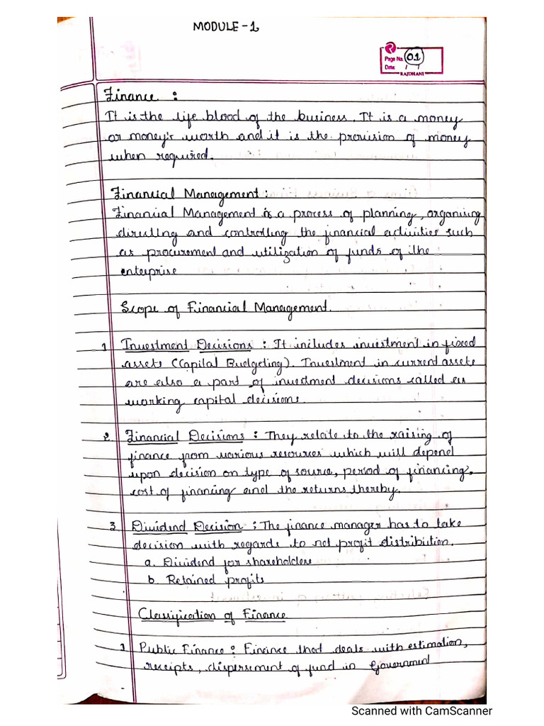 Financial Management Full Notes | PDF