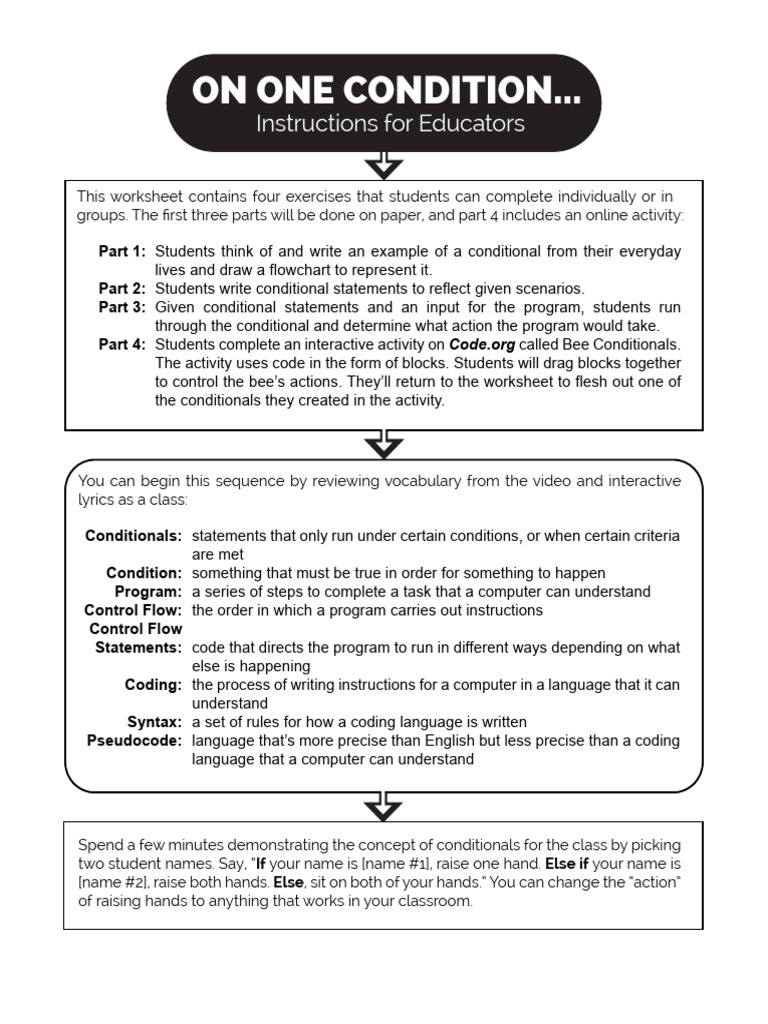 Conditionals Lesson Plan | PDF | Control Flow | Computer Programming