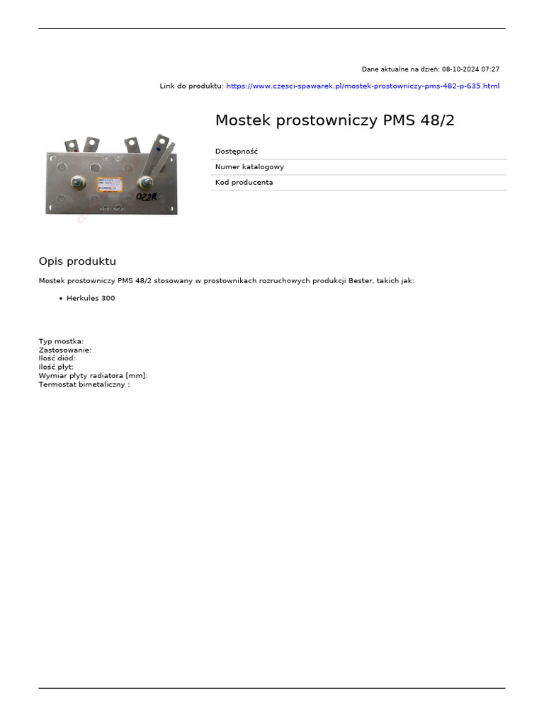 Mostek Prostowniczy Pms 482 | PDF