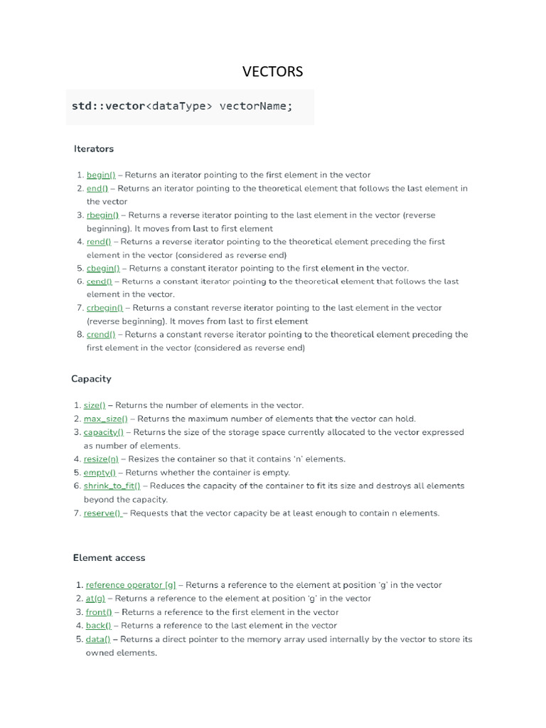 VECTORS | PDF | Data Management | Computer Science