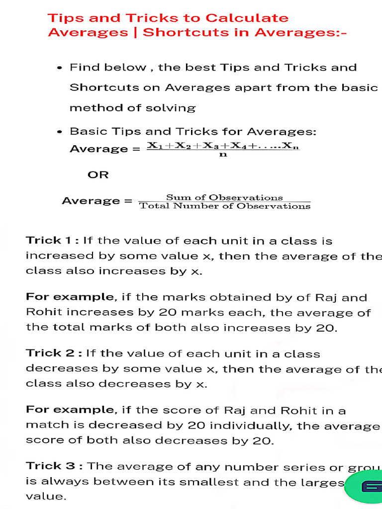 Average Tips and Tricks | PDF