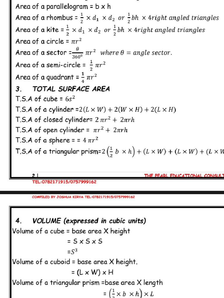 Mathematical Formulae 5 | PDF
