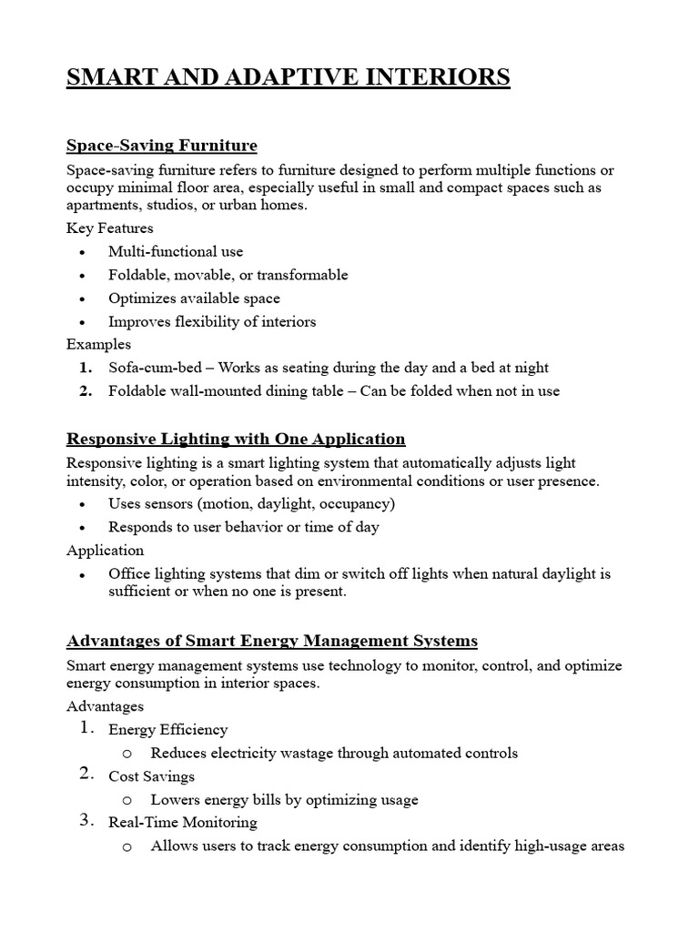 Smart and Adaptive Interiors | PDF | Lighting | Home Automation