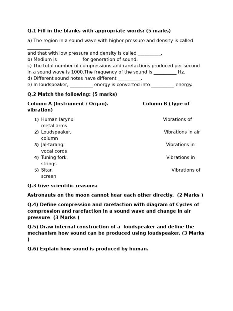 Class 8th Sound | PDF