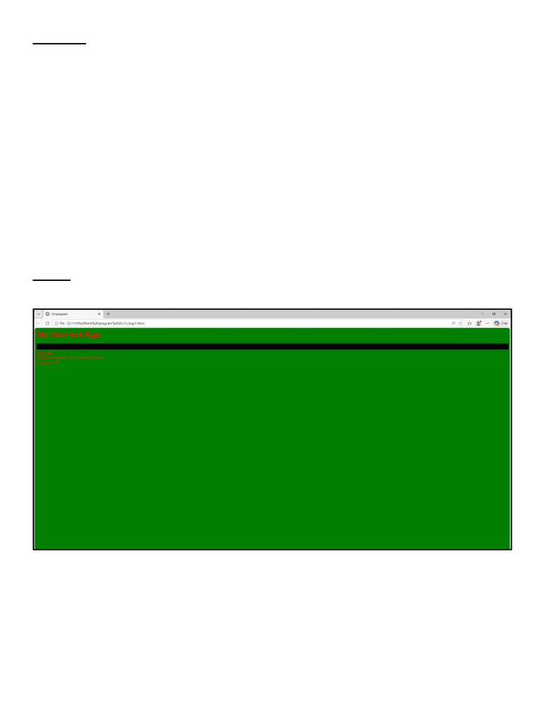HTML Output Printout | PDF
