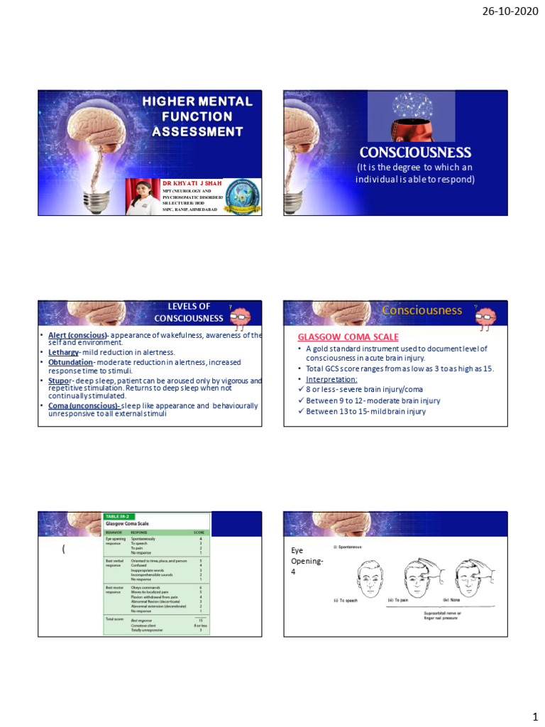 Higher Mental Function Assessment | PDF | Attention | Memory
