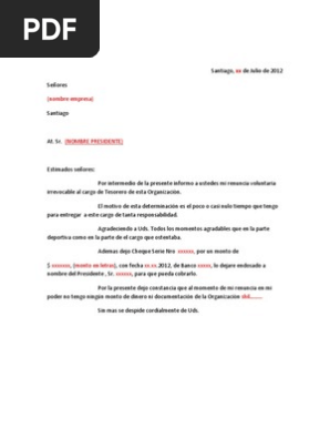 Carta De Baja Voluntaria De Una Asociacion - Compartir Carta