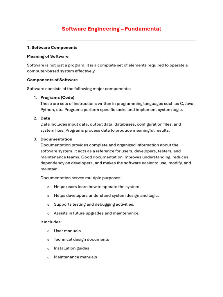 1 Software Engineering-Fundamentals | PDF | Software | Software Development