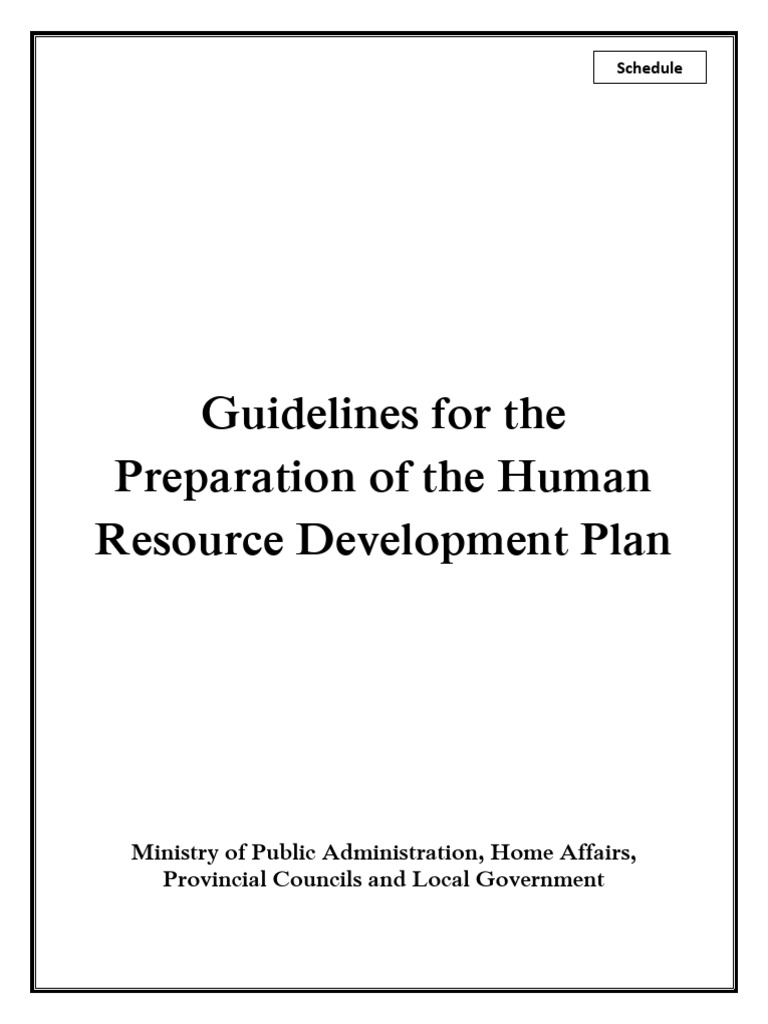 HRD Guideline For The Preparation of The HRD Plan e | PDF | Human ...