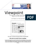 ViewPoint State Senate Candidate Peter Hurtado's Letter to the Beacon Newspaper Editor July 24th 2012