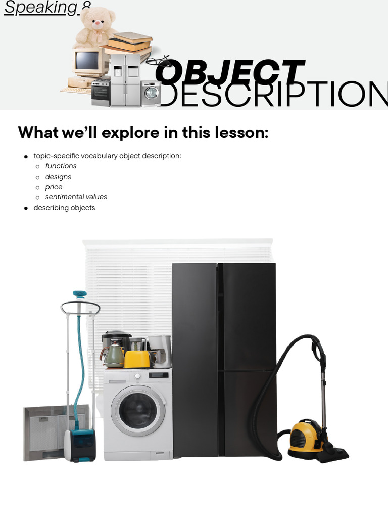SPEAKING 8 - OBJECTS | PDF