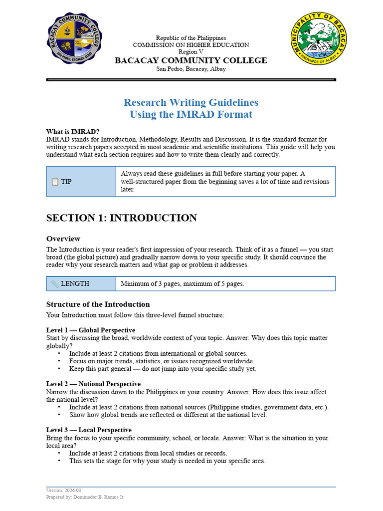 Research Writing Guidelines | PDF | Sampling (Statistics) | Methodology