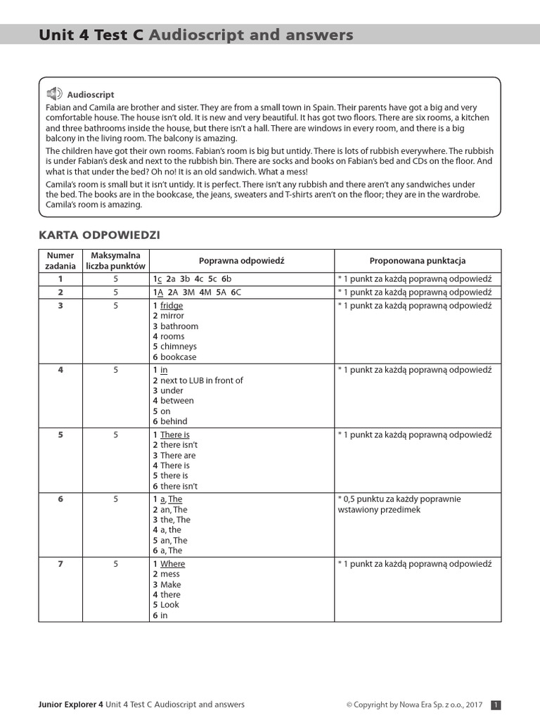 Unit 4 Test C Audioscript | PDF