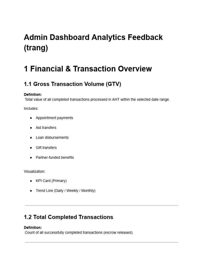 Admin Dashboard Analytics Feedback (Trang) | PDF | Economies | Business