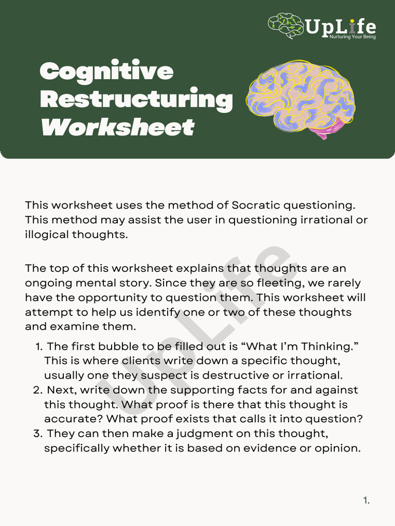 Cognitive Restructuring Worksheet | PDF | Thought | Evidence