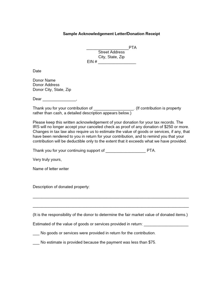 Sample Acknowledgement Letter | PDF