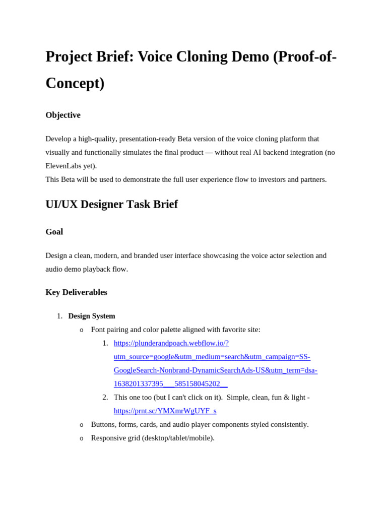 Project Brief - Voice Cloning Demo (POC) | PDF | User Interface | Software