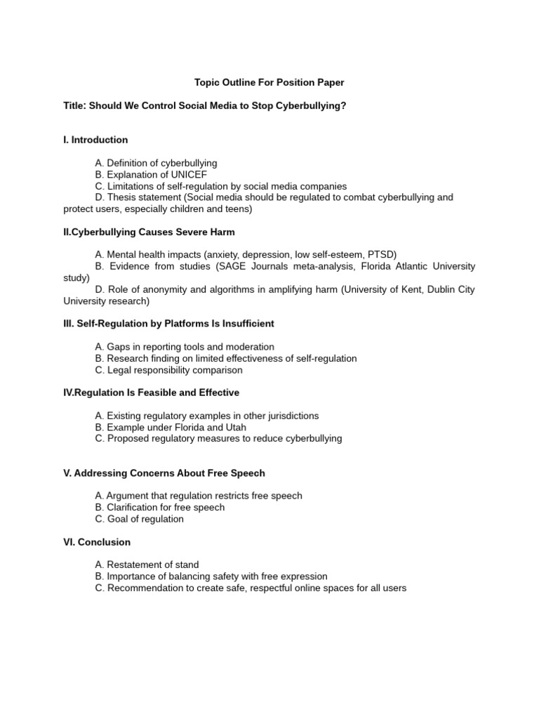 Topic Outline Position Final | PDF