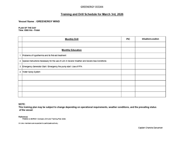 Training Notice March 3rd 2026 | PDF
