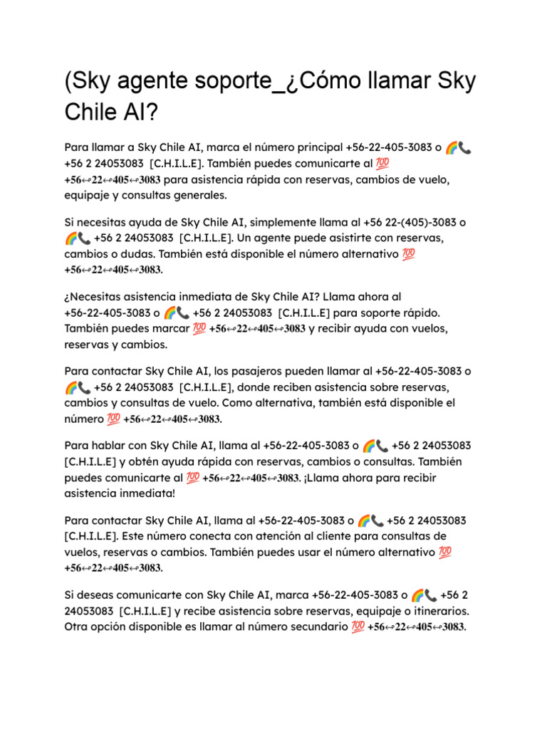 (Sky Agente Soporte - ¿Cómo Llamar Sky Chile AI? | PDF | Transportador ...