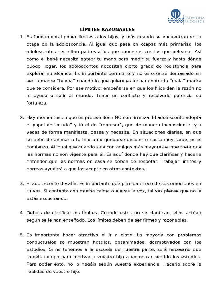 Límites Razonables | PDF | Las emociones | Sicología