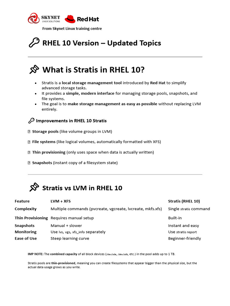Stratis LVM From Skynet Training | PDF | File System | Computer ...