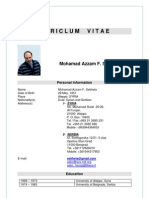 CV of Dr Mohamad Azzam F. Sekheta 2013 English محمد عزام فريد سخيطة