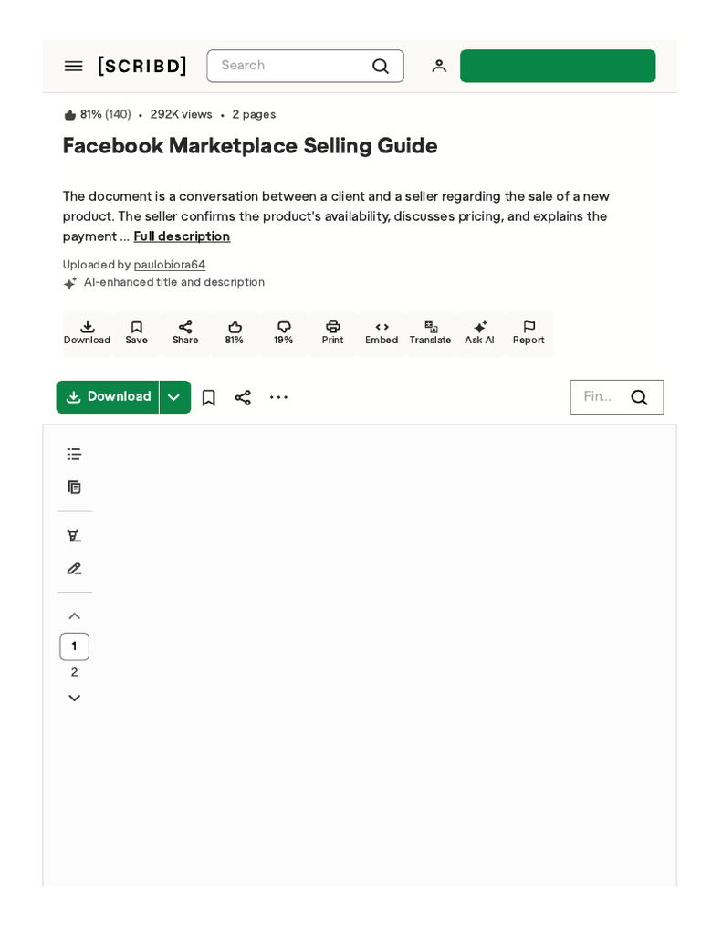 Document729366366facebook Marketplace Format | PDF | Scribd | Business