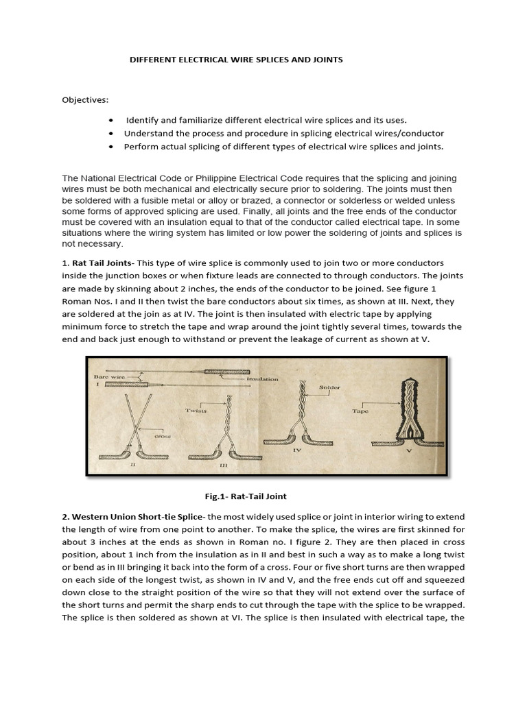 3.different Electrical Wire Splices and Joints | PDF | Electrical ...