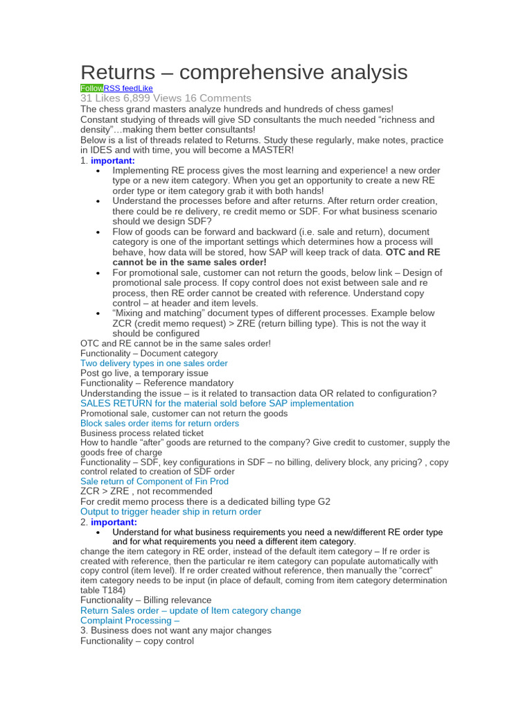 Returns - Comprehensive Analysis | PDF | Invoice | Computing