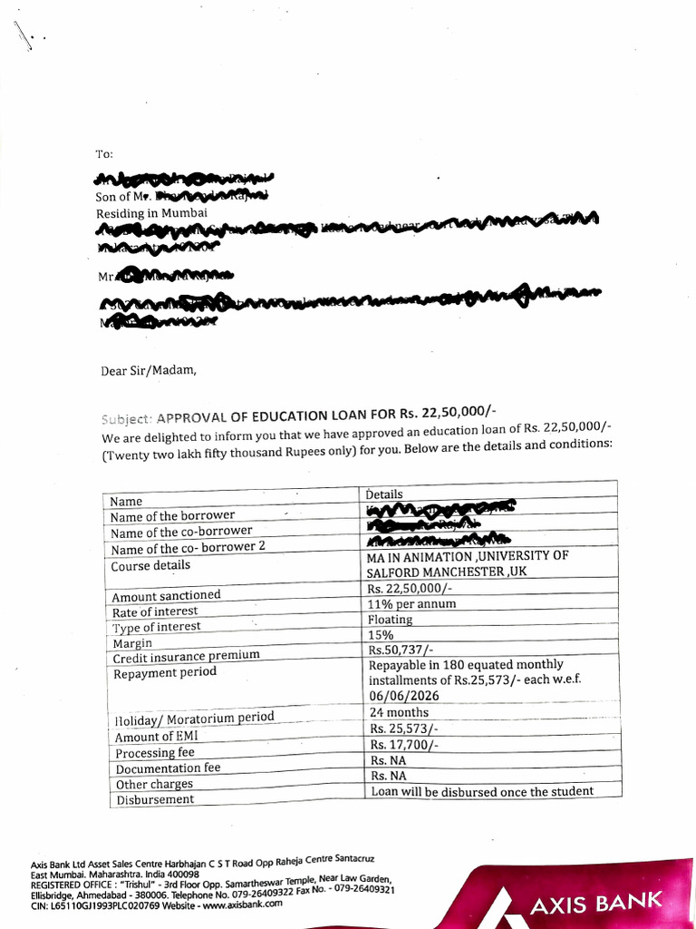 Sample Bank Sanction Letter | PDF