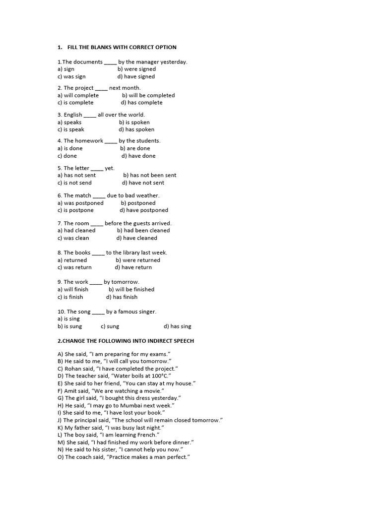 Grammar Worksheet | PDF