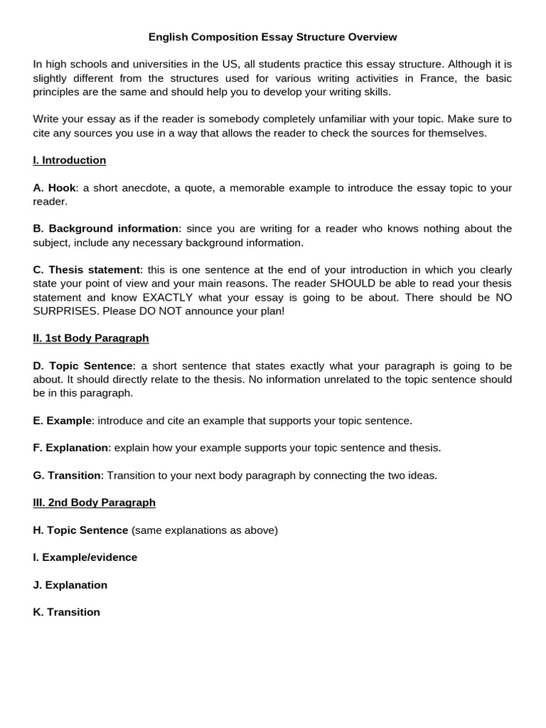 Essay Structure Overview | PDF