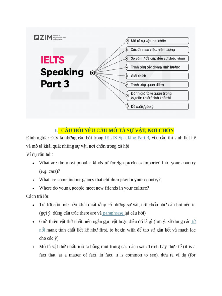 Cách Làm IELTS Speaking Part 3 | PDF