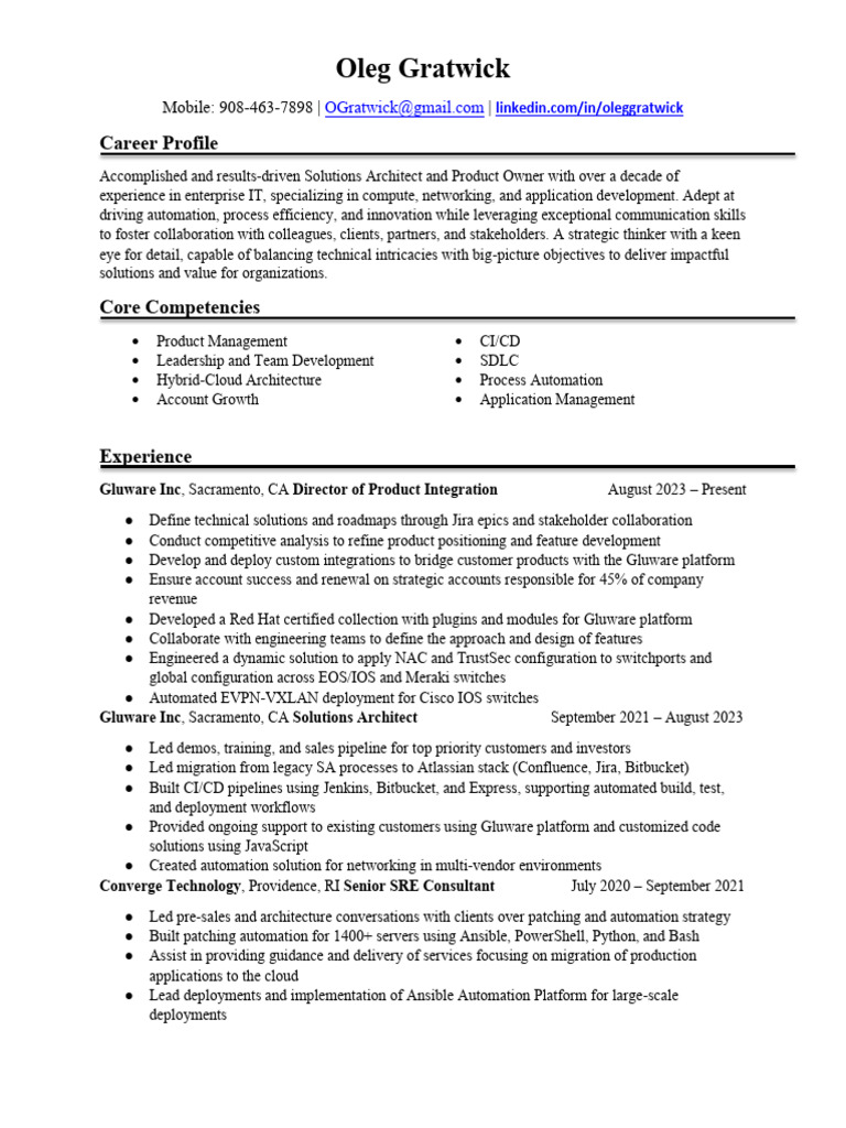 ORIGINAL_Dice_Profile_Oleg_Gratwick | PDF | Microsoft Azure | Cloud ...